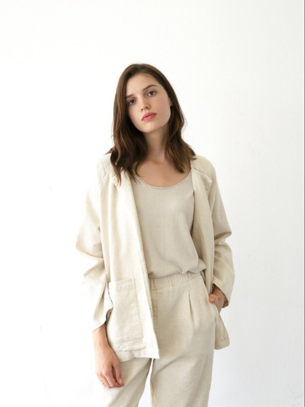 It Is Well LA Weaved Jacket Creme Size S